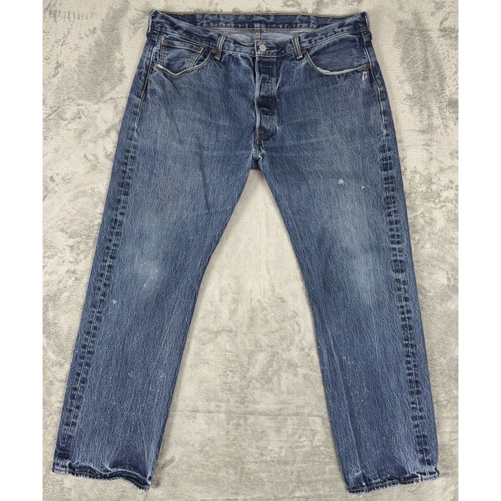 LEVIS‎ 501 Button-Fly Distressed Jeans 38x30 Faded Ripped Grunge